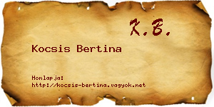 Kocsis Bertina névjegykártya